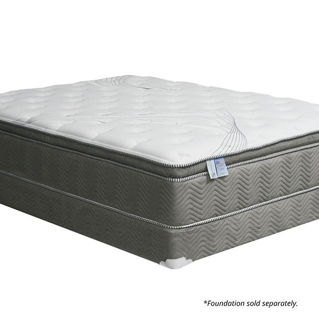 STORMIN White/Gray 13" Euro Pillow Top Mattress, Queen - U&U Home Budget Furniture (Carteret, NJ)