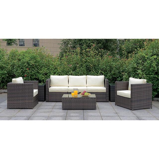 Ilona Brown/Beige Ottoman - U&U Home Budget Furniture (Carteret, NJ)