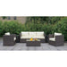 Ilona Brown/Beige Ottoman - U&U Home Budget Furniture (Carteret, NJ)
