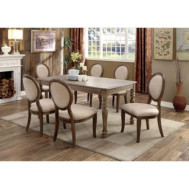 Kathryn Rustic Dark Oak/Beige Side Chair (2/CTN) - U&U Home Budget Furniture (Carteret, NJ)