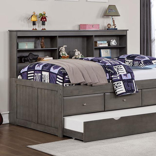 TIBALT Twin DayBed w/ Trundle, Dark Gray - U&U Home Budget Furniture (Carteret, NJ)