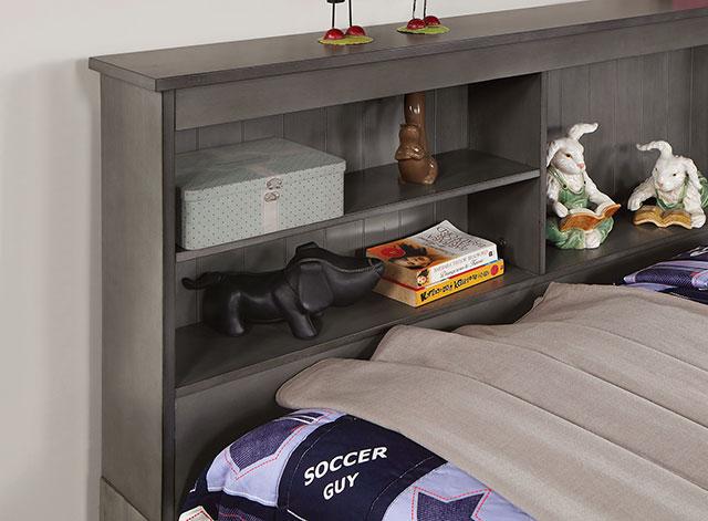 TIBALT Twin DayBed w/ Trundle, Dark Gray - U&U Home Budget Furniture (Carteret, NJ)