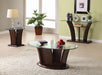 MANHATTAN IV Brown Cherry Coffee Table, Brown Cherry - U&U Home Budget Furniture (Carteret, NJ)