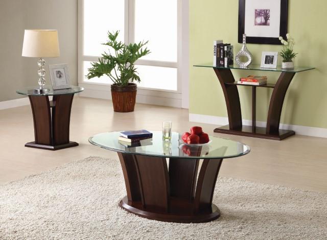 MANHATTAN IV Brown Cherry Coffee Table, Brown Cherry - U&U Home Budget Furniture (Carteret, NJ)