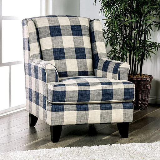 Nash Ivory Chair, Checkered - U&U Home Budget Furniture (Carteret, NJ)