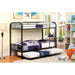 RAINBOW Black Metal Twin/Twin Bunk Bed - U&U Home Budget Furniture (Carteret, NJ)