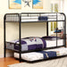 RAINBOW Black Metal Twin/Twin Bunk Bed - U&U Home Budget Furniture (Carteret, NJ)