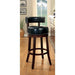 SHIRLEY Dark Oak/Black 24" Bar Stool - U&U Home Budget Furniture (Carteret, NJ)