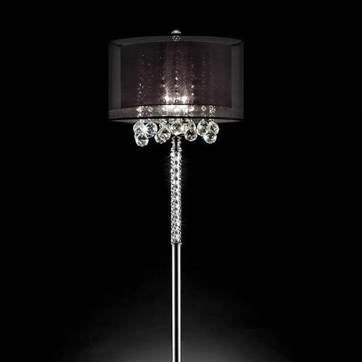 Ivy Chrome Floor Lamp - U&U Home Budget Furniture (Carteret, NJ)