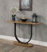 OLBIA Sofa Table, Rustic Oak/Sand Black - U&U Home Budget Furniture (Carteret, NJ)