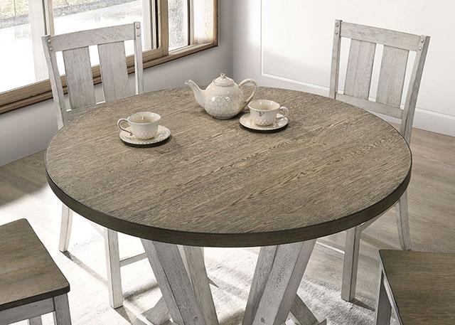 DAKOTA Counter Ht. Table, A. White/Ash Brown - U&U Home Budget Furniture (Carteret, NJ)