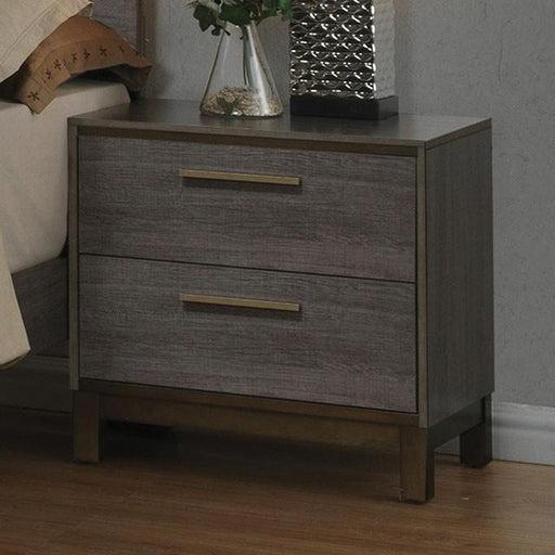 MANVEL Two-Tone Antique Gray Night Stand - U&U Home Budget Furniture (Carteret, NJ)