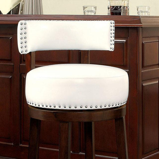 SHIRLEY Dark Oak/White 29" Bar Stool - U&U Home Budget Furniture (Carteret, NJ)