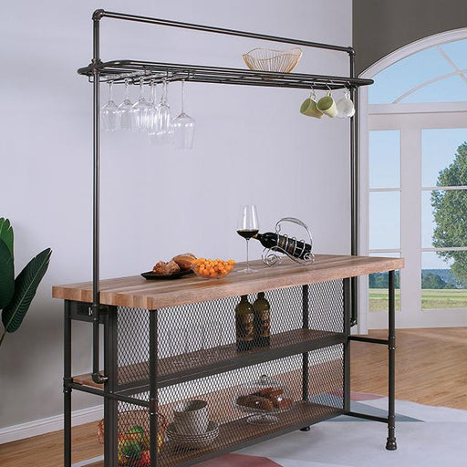 PARIAMAN Bar Table, Sand Black/Natural - U&U Home Budget Furniture (Carteret, NJ)