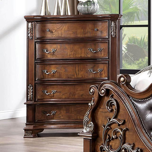 ESPARANZA Chest, Brown Cherry - U&U Home Budget Furniture (Carteret, NJ)
