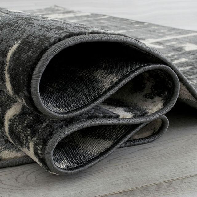 Kozlu Gray/Beige 5' X 7' Area Rug - U&U Home Budget Furniture (Carteret, NJ)