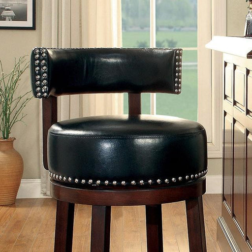 SHIRLEY Dark Oak/Black 24" Bar Stool - U&U Home Budget Furniture (Carteret, NJ)