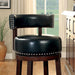 SHIRLEY Dark Oak/Black 24" Bar Stool - U&U Home Budget Furniture (Carteret, NJ)