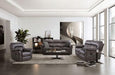 JOSIAS Sofa, Dark Gray Leatherette - U&U Home Budget Furniture (Carteret, NJ)