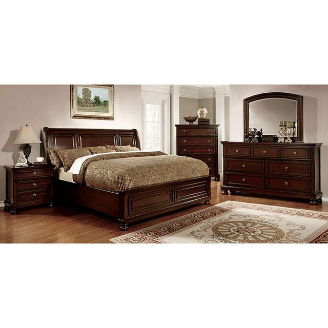 NORTHVILLE Dark Cherry Night Stand - U&U Home Budget Furniture (Carteret, NJ)
