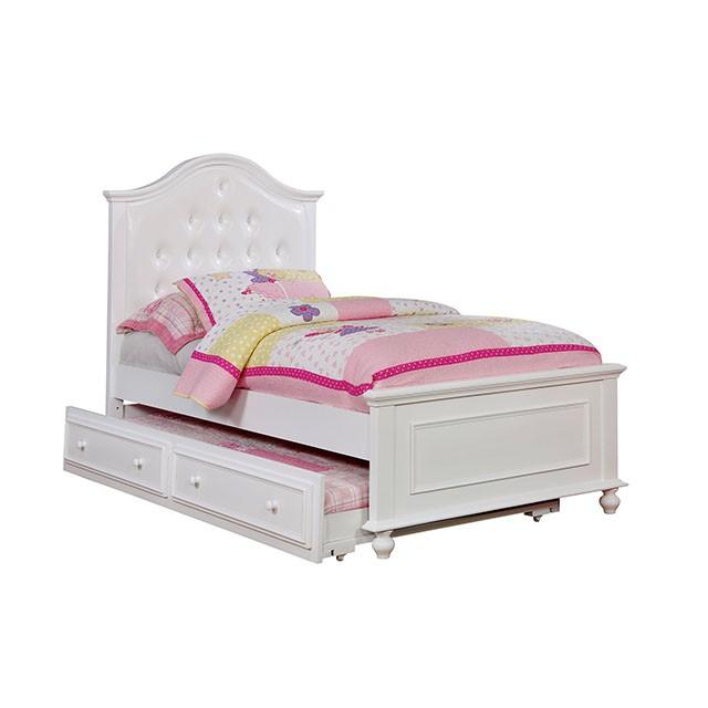 OLIVIA White Full & Twin Bed - U&U Home Budget Furniture (Carteret, NJ)