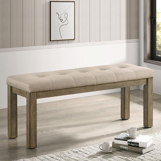TEMPLEMORE Bench, Light Brown/Beige - U&U Home Budget Furniture (Carteret, NJ)