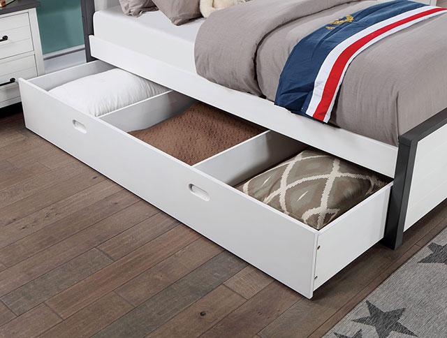 PRIAM Full & Twin Bed, White/Gray, Pink, Chrome, & Yellow - U&U Home Budget Furniture (Carteret, NJ)
