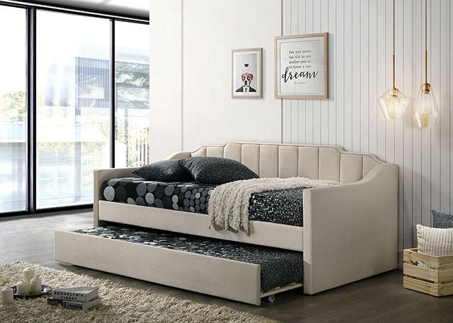 KOSMO Twin Daybed, Beige - U&U Home Budget Furniture (Carteret, NJ)