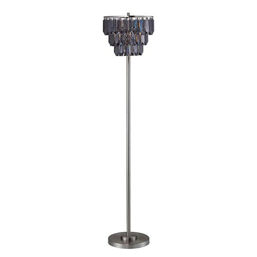 Meg Black/Chrome Floor Lamp - U&U Home Budget Furniture (Carteret, NJ)