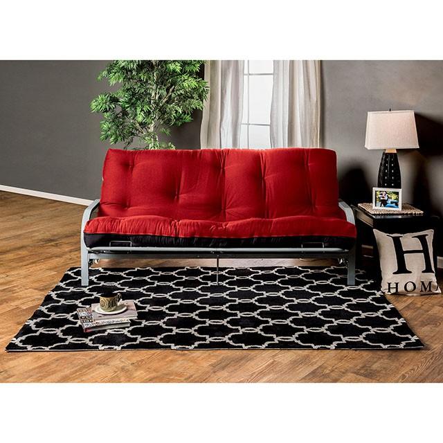 KNOX Red 8" Red/Black Futon Mattress w/ Inner Spring - U&U Home Budget Furniture (Carteret, NJ)