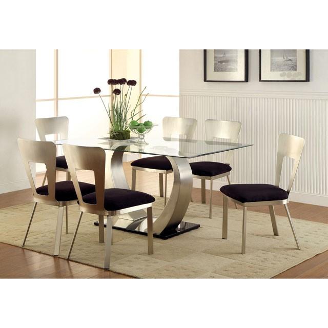 NOVA Silver/Black Side Chair (2/CTN) - U&U Home Budget Furniture (Carteret, NJ)