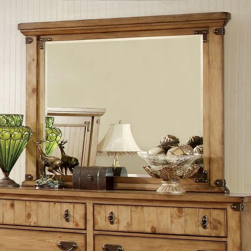 PIONEER Weathered Elm Mirror - U&U Home Budget Furniture (Carteret, NJ)