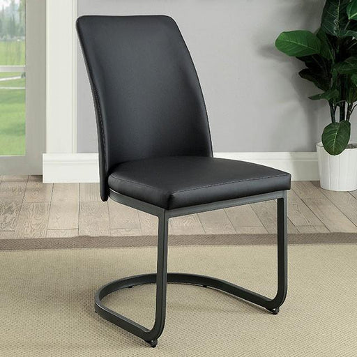 Saskia Dark Gray/Black Side Chair (2/CTN) - U&U Home Budget Furniture (Carteret, NJ)
