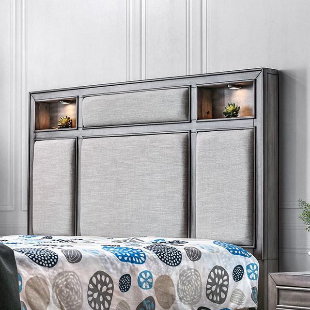 DAPHNE Gray Cal.King, E.King & Queen Bed - U&U Home Budget Furniture (Carteret, NJ)