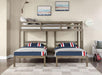 HORTENSE Triple Twin Bunk Bed, W. Gray - U&U Home Budget Furniture (Carteret, NJ)