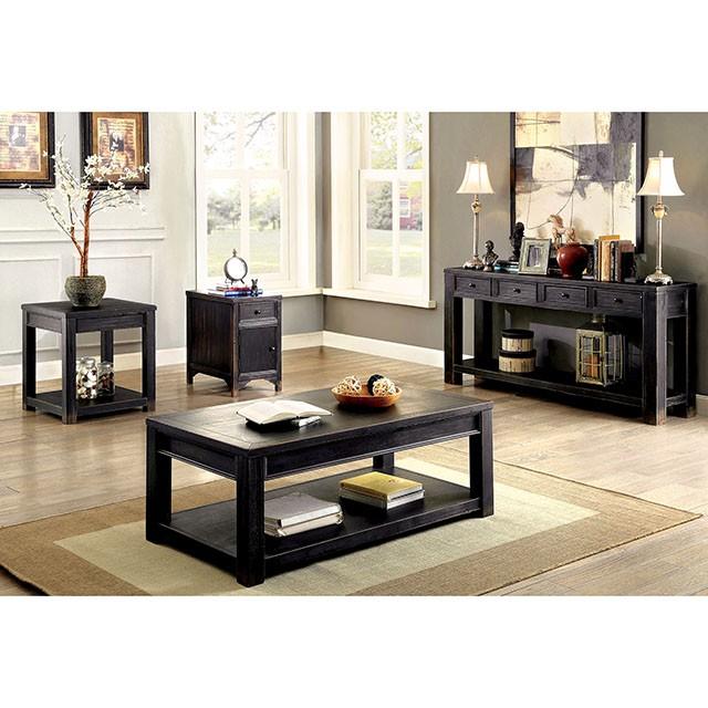 MEADOW Antique Black Side Table - U&U Home Budget Furniture (Carteret, NJ)