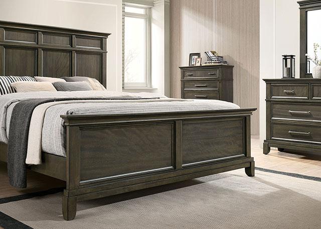HOUSTON Cal.King, E.King & Queen Bed, Gray - U&U Home Budget Furniture (Carteret, NJ)
