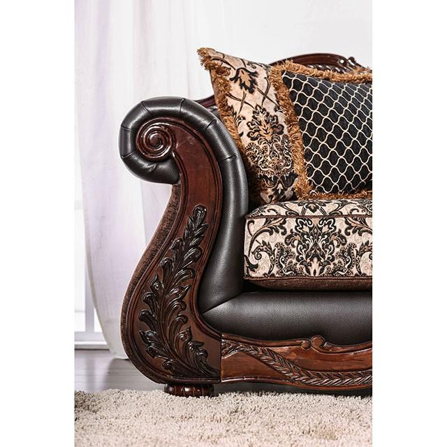 JAMAEL Brown/Espresso Sofa - U&U Home Budget Furniture (Carteret, NJ)