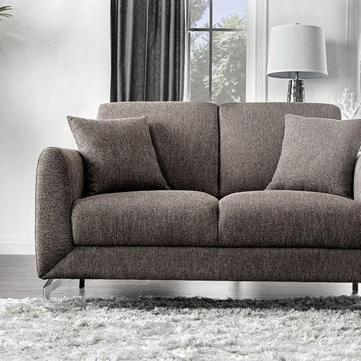 LAURITZ Loveseat, Brown - U&U Home Budget Furniture (Carteret, NJ)