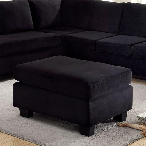 LOMMA Black Ottoman - U&U Home Budget Furniture (Carteret, NJ)