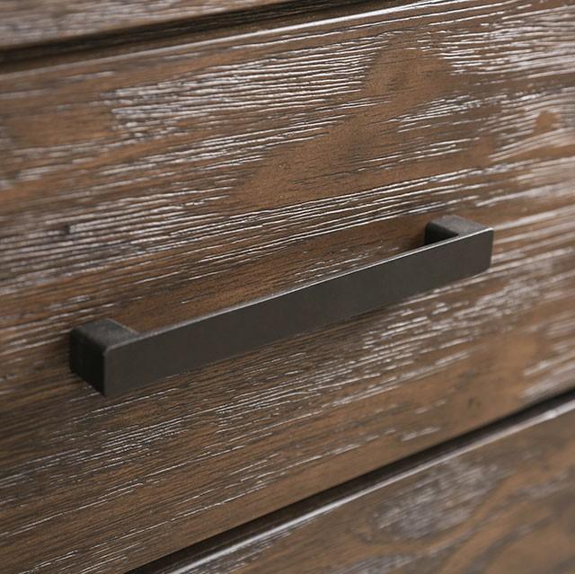 Rexburg Wire-Brushed Rustic Brown 8-Drawer Dresser Mirror - U&U Home Budget Furniture (Carteret, NJ)