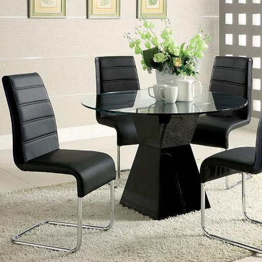 Mauna Black Round Dining Table - U&U Home Budget Furniture (Carteret, NJ)