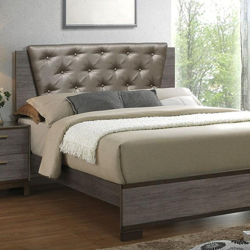MANVEL Two-Tone Antique Gray Queen Bed - U&U Home Budget Furniture (Carteret, NJ)