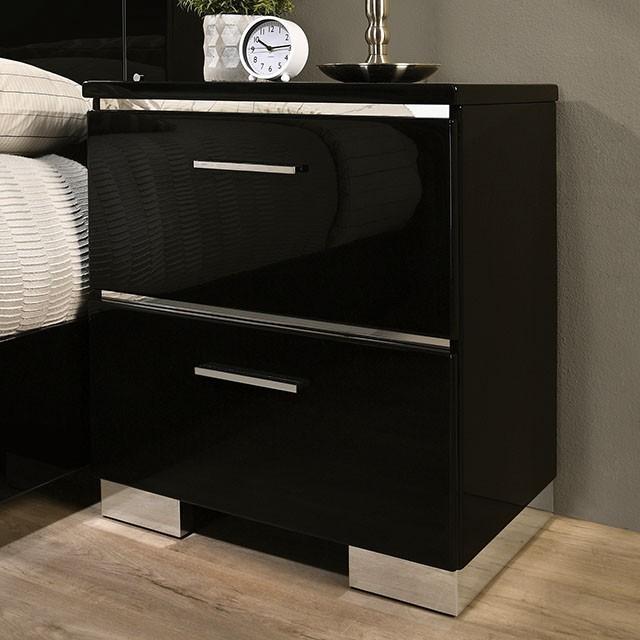 CARLIE Night Stand w/ USB Plug - U&U Home Budget Furniture (Carteret, NJ)