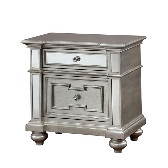 Salamanca Silver Night Stand - U&U Home Budget Furniture (Carteret, NJ)