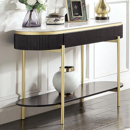 KOBLENZ Sofa Table, Dark Walnut - U&U Home Budget Furniture (Carteret, NJ)