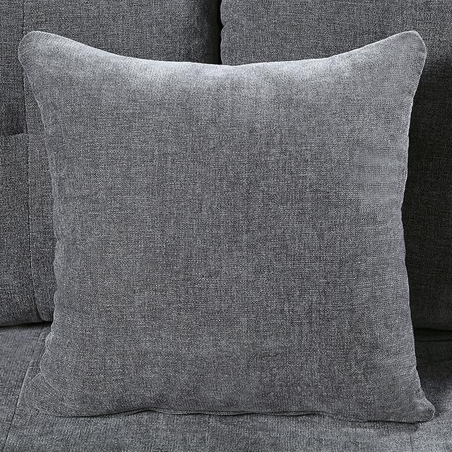 LYNDA Sofa w/ Pillows, Dark Gray - U&U Home Budget Furniture (Carteret, NJ)