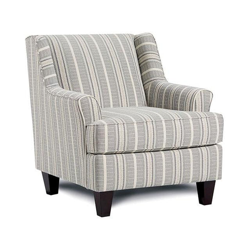 PORTHCAWL Accent Chair, Stripe - U&U Home Budget Furniture (Carteret, NJ)