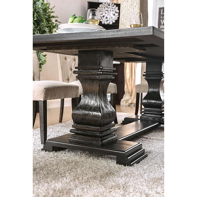 Nerissa Antique Black Dining Table - U&U Home Budget Furniture (Carteret, NJ)