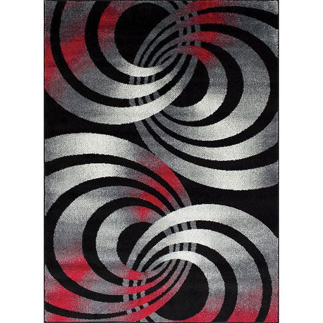 Serang Gray/Red 5' X 7' Area Rug - U&U Home Budget Furniture (Carteret, NJ)